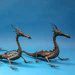 Steel dragon sculptures
