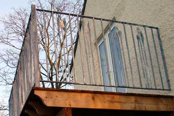 contemporary galvanised steel railings