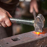 A photographic study of blacksmith's hand at work