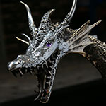 stainless dragon head with amethyst eyes