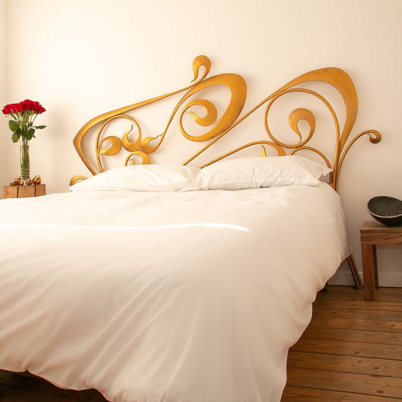Handmade Art Nouveau metal bed