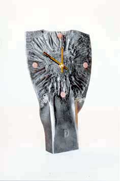 Textured Steel Clock