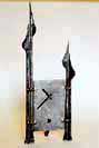 copper and forged steel clock