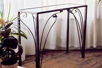 contemporary wrought iron console