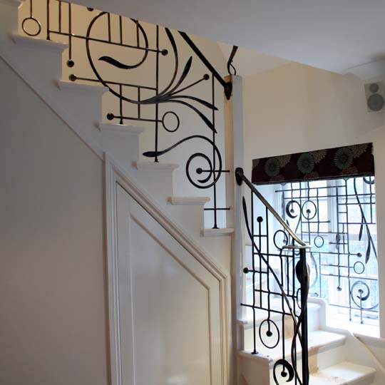 Art Nouveau Inspired Metal Stair Railings 