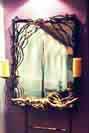 driftwood and steel mirror