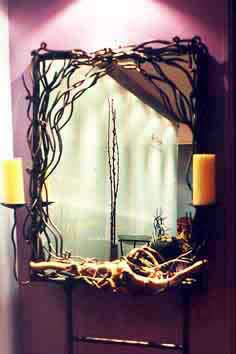 Twisted Steel and Driftwood Mirror