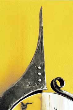 Contemporary forged steel mirror