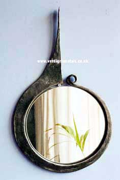 Contemporary wrought iron mirror