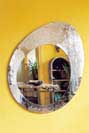 stainless mirror with copper detailing