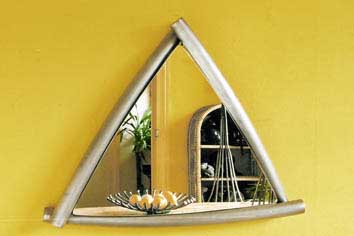 contemporary triangle stainless steel mirror