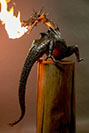 Fire breathing dragon sculpture