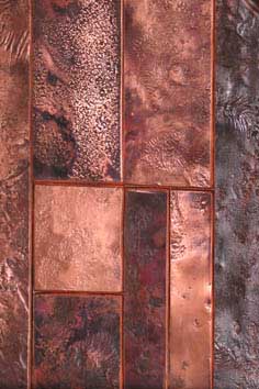 textured copper wall sculpture