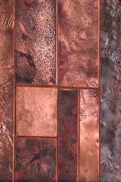 various textures and patinas