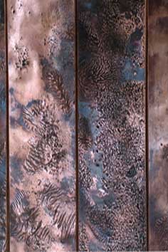 various textures and patinas