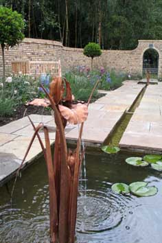 forged copper water feature