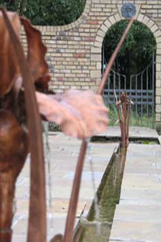 copper iris water feature