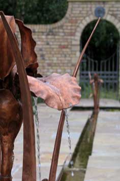 copper iris water feature