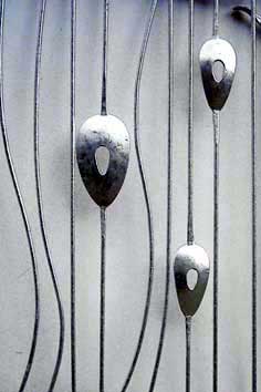 Contemporary metal security grills, galvanised steel