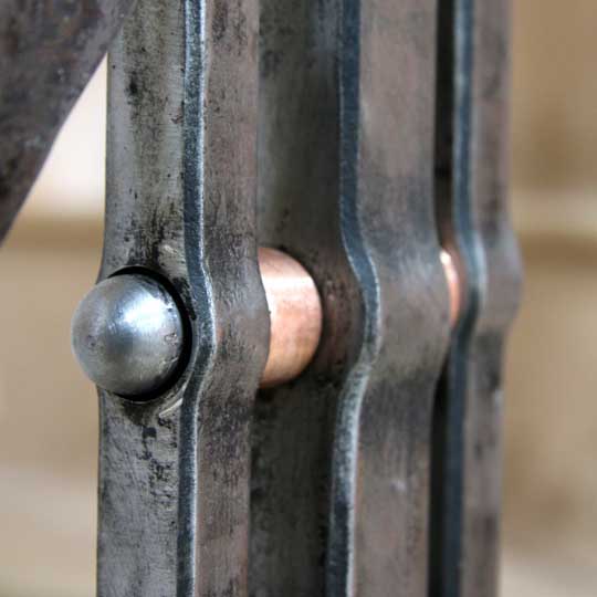 Balls nuts, copper spacers and hot punched holes