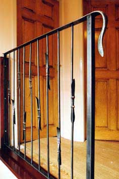 Mixed metal stair railings