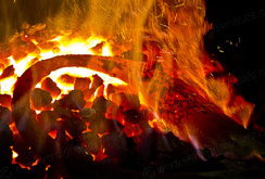 Steel burning in a blacksmith's fire