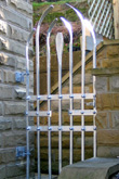 Freshly galvanised steel gate