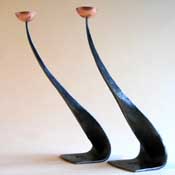 candlesticks forged from angle iron