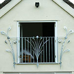 Dramatic and sculptural Juliet balcony