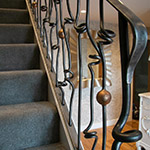 Knotted steel stair railings