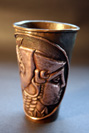 repousse copper drinking vessel 