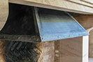 forged and textured steel fire canopy 