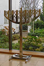 Contemporary polished aluminium menorah 