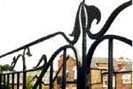 contemporary forged steel Art Nouveau balustrade