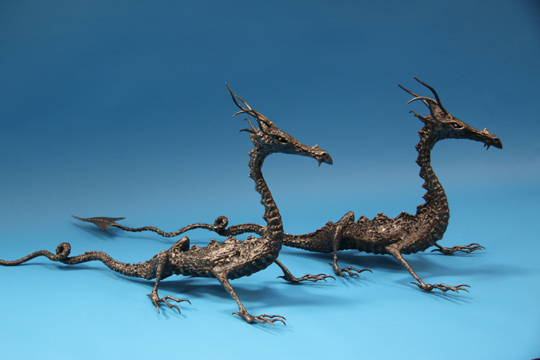 Two steel dragons