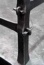 A chunky coffe table made using traditional blacksmith's wedged joinery 