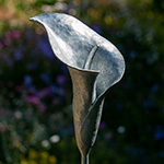 Hand beaten calla lily sculpture