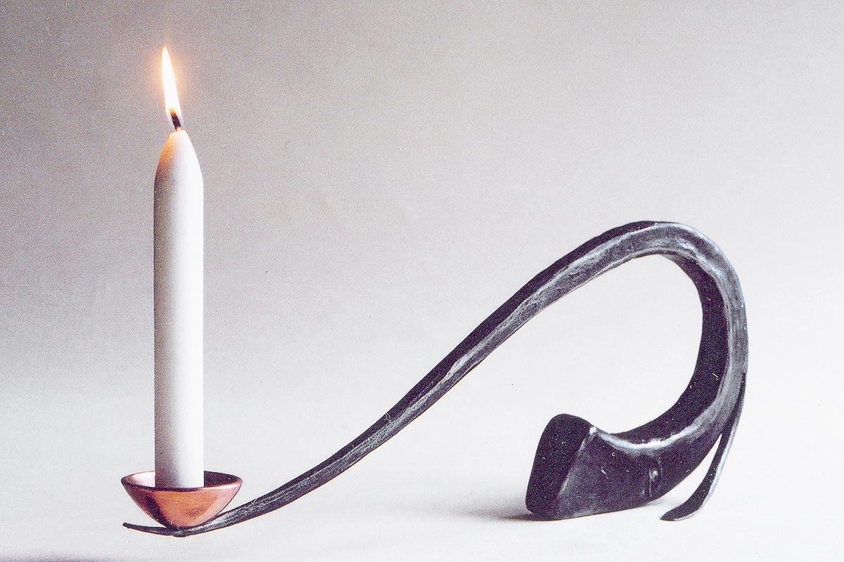 Handmade Quirky Copper and Steel Candlesticks