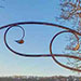 Abstract free flowing steel arch