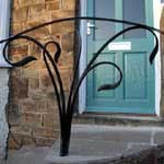 Stylised plant steel handrail