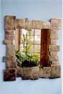 cobbletone textured steel mirror 