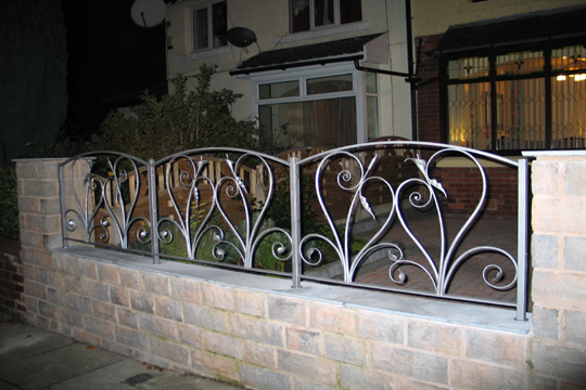 hand forged wrought iron garden railings