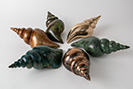 Patinated bronze sea shells