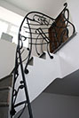 Stair railings with a theme based on music and musical notation 