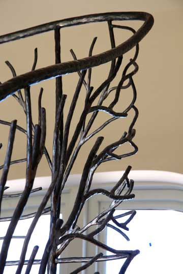 Forged branches bark texture metal stair railings