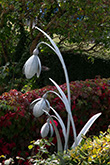 large metal snowdrop sculptures