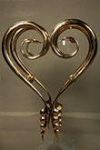 Polished bronze door handles