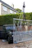 using a landrover as a crane