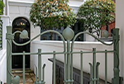 A gate painted with a specially ordered RAL colour