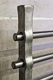 textured and satin polished stainless steel fire basket